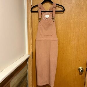 Orange Creek Dusty Pink Midi Pinafore Dress